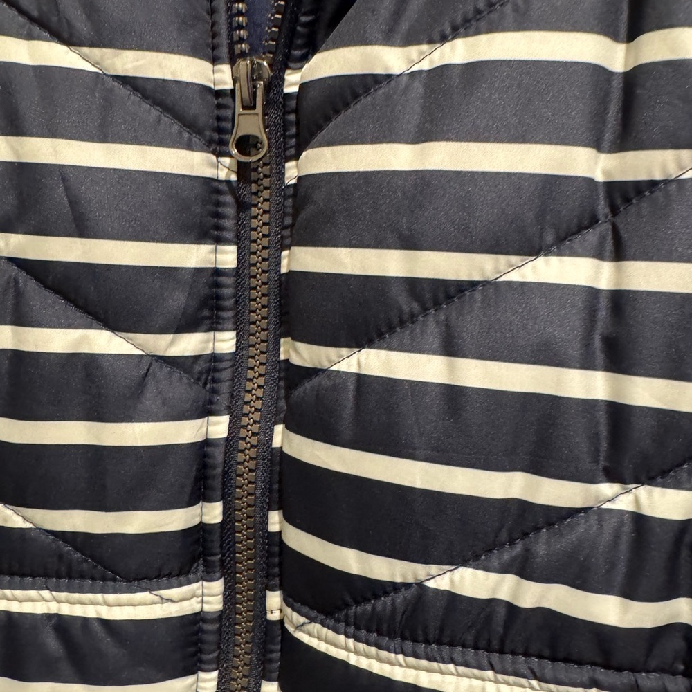 Maurices Navy and White Striped Quilted Vest - Picture 2 of 4